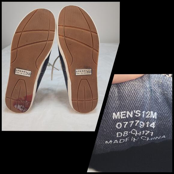 Sperry Top Sider Mens 12 Blue Canvas Boat Shoes Faded Low Tops Fabric Preppy - Picture 15 of 15